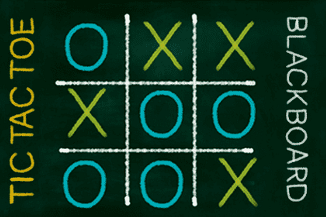 Tic Tac Toe Blackboard - Free Play & No Download