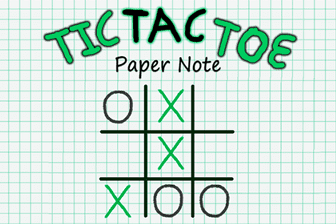 Tic Tac Toe Paper Note